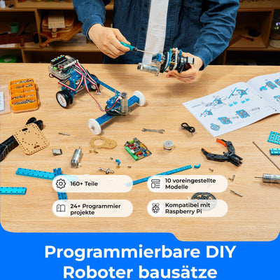 Makeblock mBot Ultimate Roboter Bauen 10 in 1, 160+ Mechanische Bauteile Module für Programmierung Entwicklung, Programmierbarer Roboter Kompatibel mit Programmierung Scratch Arduino, MINT Spielzeug