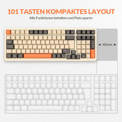Rii Mechanische Tastatur Gaming Keyboard, Gaming Tastatur Kabel mit QWERTZ, Tastatur Mechanisch mit Blaue Schalter (Laut), Keyboard Gaming Tastatur 75 Prozent (Kabel Verbindung)