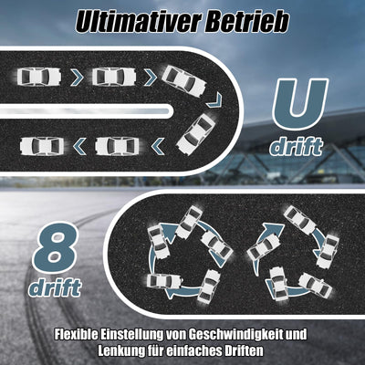 BuzzoXerex Drift Auto Ferngesteuert, Mini Drift Car, 1:24 4WD Mini RC Auto mit LED-Leuchten,18 km/h, RC Ferngesteuertes Spielzeugauto für Erwachsene und Kinder ab 6 Jahre älter (Weiß)