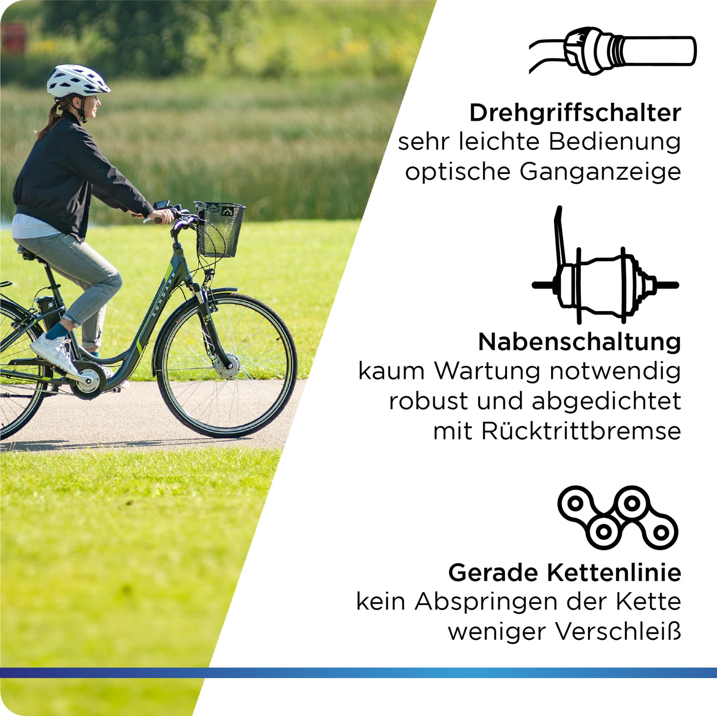 ZÜNDAPP EBike Z510 28 Zoll Elektrofahrrad mit Rücktritt E Bike Damen & Herren E-Bike 3 Gang Fahrrad Elektro Pedelec City Elektrofahrräder Hollandrad mit Korb (Antique White, 48 cm)