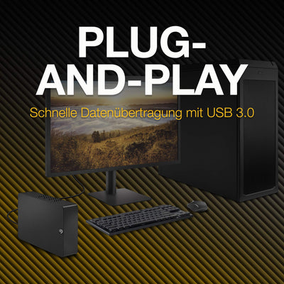 Seagate Expansion Desktop 10TB externe Festplatte, 3.5 Zoll, USB 3.0, PC & Notebook, inkl. 2 Jahre Rescue Service, Modellnr.: STKP10000400