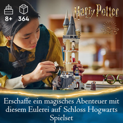 LEGO Harry Potter Eulerei auf Schloss Hogwarts, Abenteuer-Set mit Spielzeug-Tieren und 3 Mini-Figuren, Spielzeug zum Film für Kinder, Geschenk für Mädchen, Jungen und alle Fans ab 8 Jahren 76430