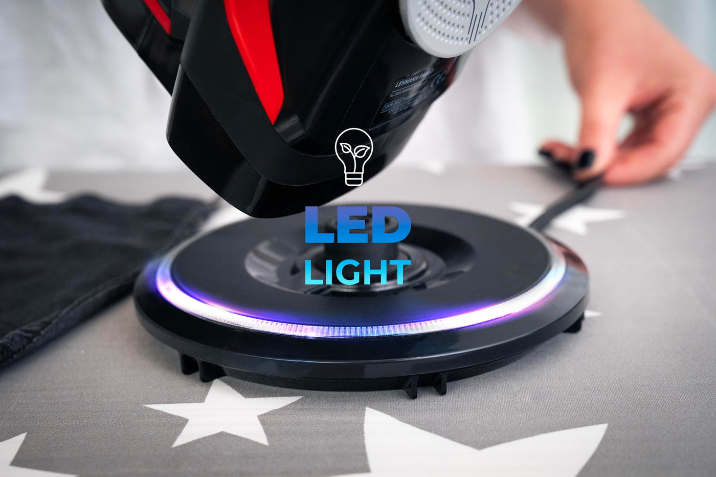 Lehmann LGOIR-2632 Dampfbügeleisen kabellos mit Basisstation | Temperatur und Dampfmenge einstellbar | Vertikal bügeln, Tropfstop, Antikalk, selbstreinigend | mit Wassertank