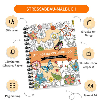 Malbuch für Erwachsene und Marker Set, Spiral gebundene Färbung Buch für Erwachsene Entspannung mit 36 Farben Marker, Angst Relief Geschenke mit 30 Mustern enthalten Mandala Tier Blumen