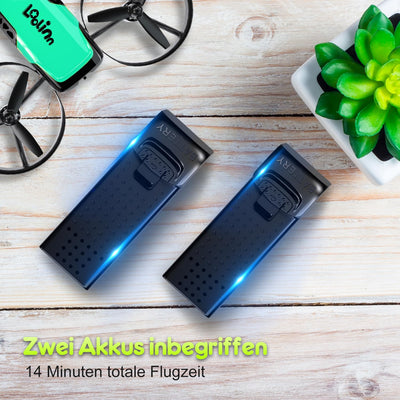 Loolinn | Drohne mit Kamera als Geschenk für Kinder - Mini Drohne Ferngesteuert mit Video & Fotos/Einstellbare Kamera/Zwei Batterien/Geprüftes C0-Zertifikat (Geschenk für Jungen und Mädchen)