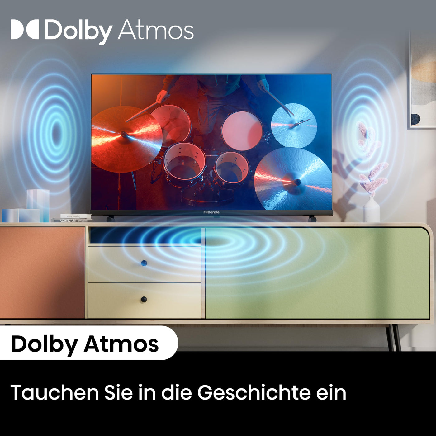 Hisense 32A5NQ 80 cm (32 Zoll) QLED Fernseher Full HD, Smart TV, Triple Tuner, AI Sports Mode, Dolby Atmos, Share to TV, Duale Positionierung, WiFi, Game & Hotel Modus, Schwarz [2024]