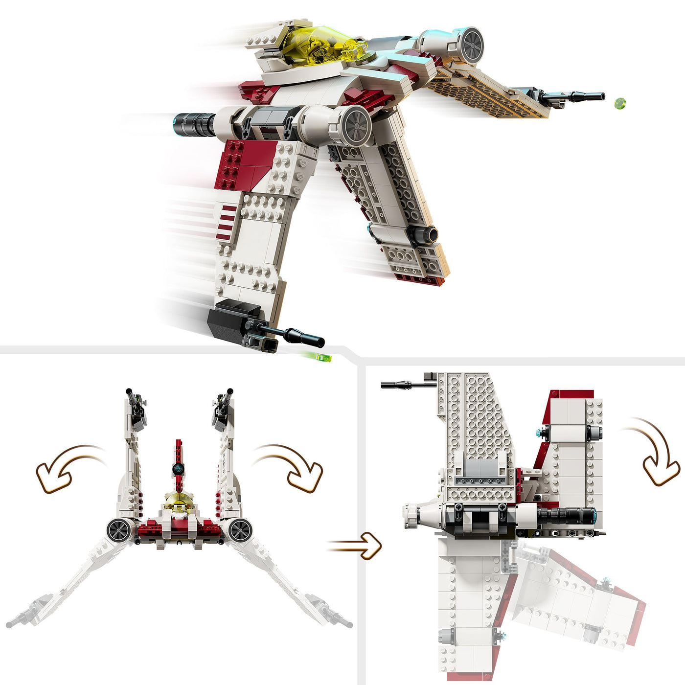 LEGO Star Wars: The Clone Wars V-19 Torrent-Sternjäger - Kreatives Spielzeug mit Minifiguren und Lichtschwert - Geschenk für Kinder - Modellbau für Mädchen und Jungen ab 9 Jahren - 75432