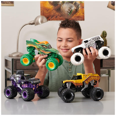Monster Jam, Grave Digger Monster Truck, detailreiches Metall-Spritzguss-Fahrzeug zum Spielen und Sammeln im Maßstab 1:24, Spielzeug für Kinder ab 3 Jahren