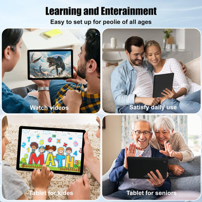 Fullant Tablet 11 Zoll, Android 14 Tablet with Octa Core 2.0GHz Prozessor, 10GB RAM 128GB ROM 1TB TF, 5G+2.4G WiFi 6, 8+5MP Dual Kamera, 6800mAh Akku, Bluetooth 5.0 (Schwarz)