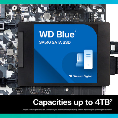 WD Blue SA510 SATA SSD 2 TB 2,5 Zoll (Lesen bis 560 MB/s, Schreiben bis 520 MB/s, Upgrade für PC/Laptop, Western Digital SSD Dashboard)