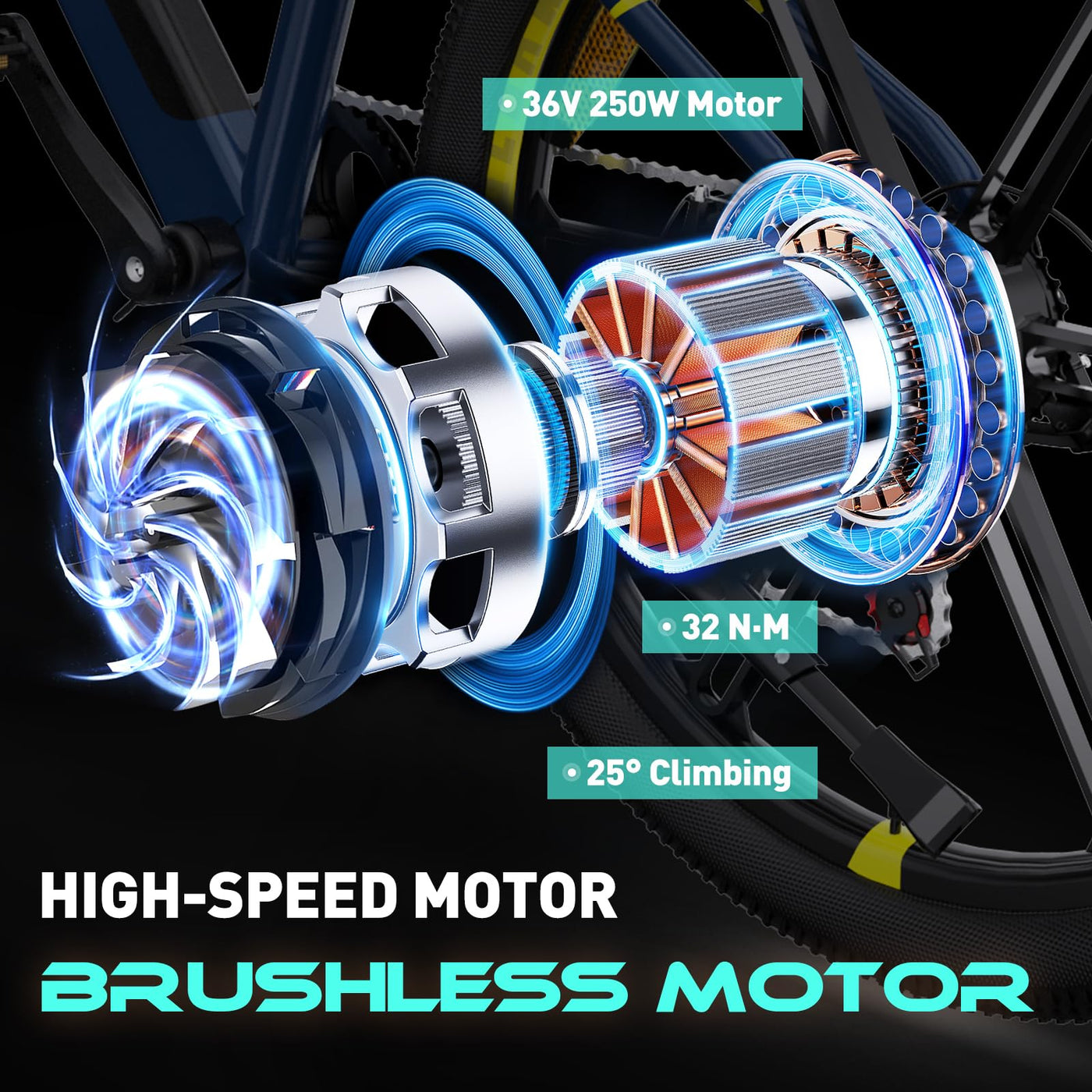 COLORWAY E Bike Herren Damen Elektrofahrräder 26 x 2,35 Zoll 250W Motor 36V 12Ah herausnehmbarer Akku EBike, Höchstgeschwindigkeit 25 km/h, E Mountainbike Ausdauer 35-90KM