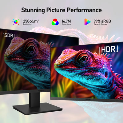 KOORUI PC Monitor 27 Zoll, Gaming Bildschirm 100Hz Full HD(1920 x 1080) mit integrierten Lautsprechern, HDMI, IPS Display, Neigungsverstellbar, Augenpflege, VESA-Wandmontage