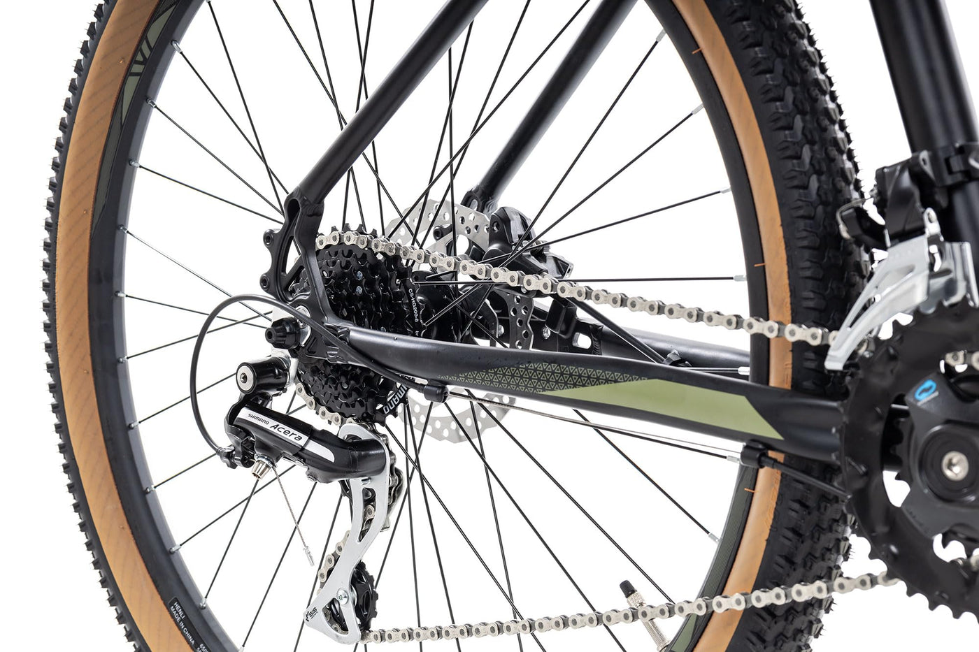 Axess Keedo | Herren-Mountainbike | MTB-Hardtail | 16-Gang Schaltung | hydraulische Scheibenbremsen, Farbe:satinblack Olive, Rahmengröße:16 Zoll, Laufradgröße:27.5 Zoll