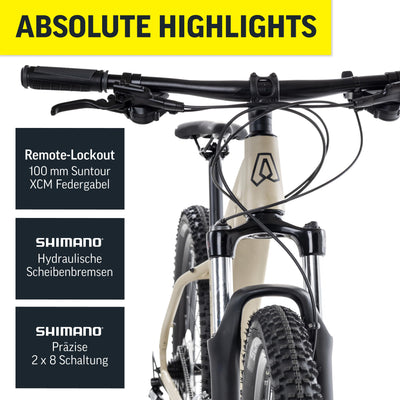 Axess Debris Mountainbike | MTB-Hardtail | 29 Zoll Herrenfahrrad | 16-Gang Schaltung | Hydraulische Scheibenbremsen, Farbe:matt Brown, Rahmengröße:19 Zoll, Laufradgröße:29 Zoll