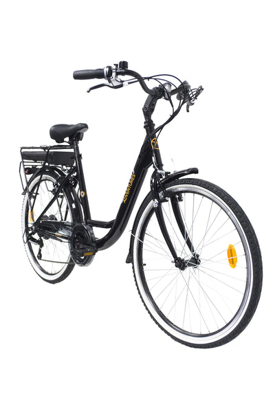 Denver Discovery E4000 E-Bike, City Bike mit 26 Zoll Rädern, Shimano 6-Gang-Schaltung für Damen, Schwarz