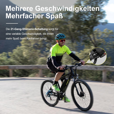 Eleglide E-Bike Damen Herren E-Mountainbike, MTB-1 Plus 27,5 Zoll Elektrofahrrad mit 36V 12.5Ah Abnehmbarer Akku, EU-konform E Fahrrad 21 Gänge 250W Hinterradmotor, LED Licht