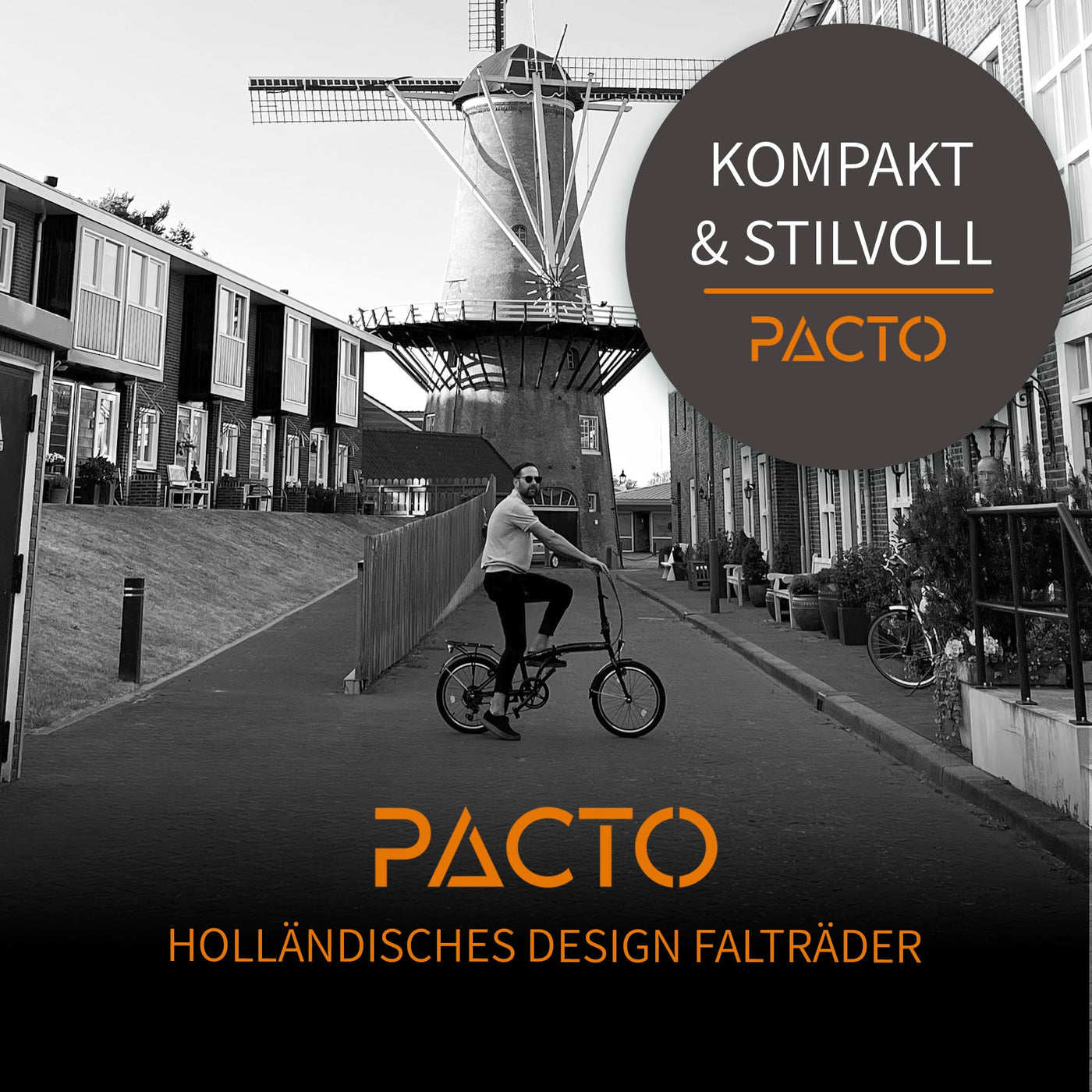 PACTO Five - Hollandrad Hochwertiges Klappfahrrad 27cm Aluminiumrahmen Bike 20 Zoll Aluminiumräder Bicycle, 6 Speed Shimano Gänge Faltrad Klapprad Fahrrad Klappfahrrad Für Erwachsene