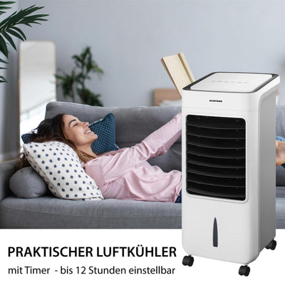 Syntrox Luftkühler mit Fernbedienung Breeze | Wasserkühler | Verdunstungskühler, Timer, Raumklimagerät, mobile Klimaanlage, Ventilator mit Befeuchtung