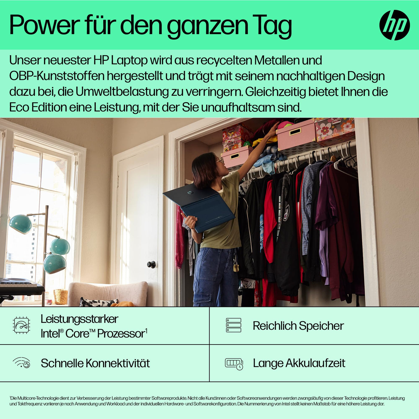 HP Laptop | 14" FHD-Display | Intel Core i7-1355U | 16 GB DDR4 RAM | 512 GB SSD | Intel Iris Xᵉ-Grafikkarte | Windows 11 Home | Blau