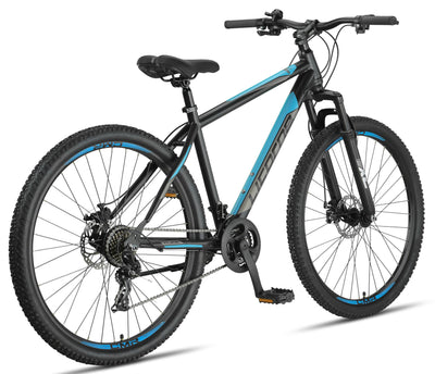 Licorne Bike Guide Premium 29 Zoll Mountainbike - Federgabel MTB mit Scheibenbremsen - Deutsche Markenqualität - Für Jugendliche & Erwachsene (Schwarz/Blau)