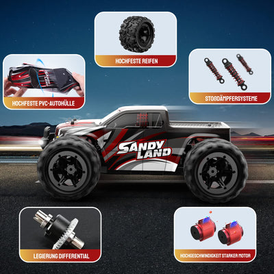 DEERC 9300 Ferngesteuertes Auto für Kinder,1/18 RC Car 4WD mit 40 km/h Hochgeschwindigkeits,2 Akku Lange Laufzeit,2,4 GHz Fernbedienung Geländewagen Outdoor Indoor Fahrzeug für Jungen Erwachsene