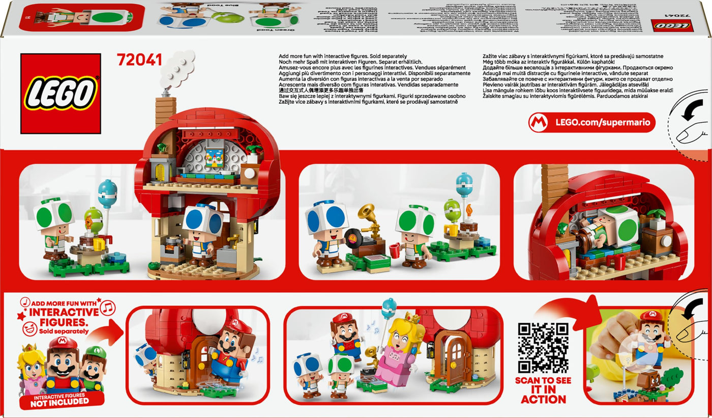 LEGO Super Mario Party bei Toads Haus - Interaktives Set mit 2 Figuren, Küche, Schlafzimmer & Picknicktisch - Kinder Spielset zum Bauen - Gamer Geschenk für Jungen & Mädchen ab 7 Jahren - 72041