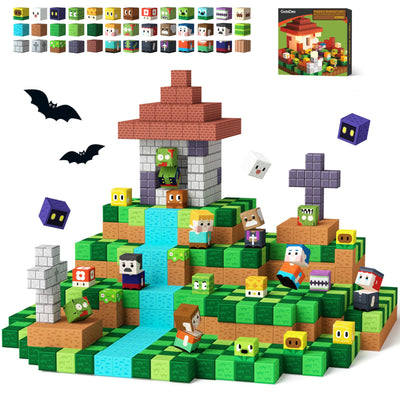 GobiDex Magnetische Bausteine 2.5 cm 100 Stück - Zomblock Magnetbausteine für Kinder, Magnetblöcke Spielzeug & Knobelspiele, Kreatives Geschenk für Jungen und Mädchen ab 3 Jahren, 2025 Neu