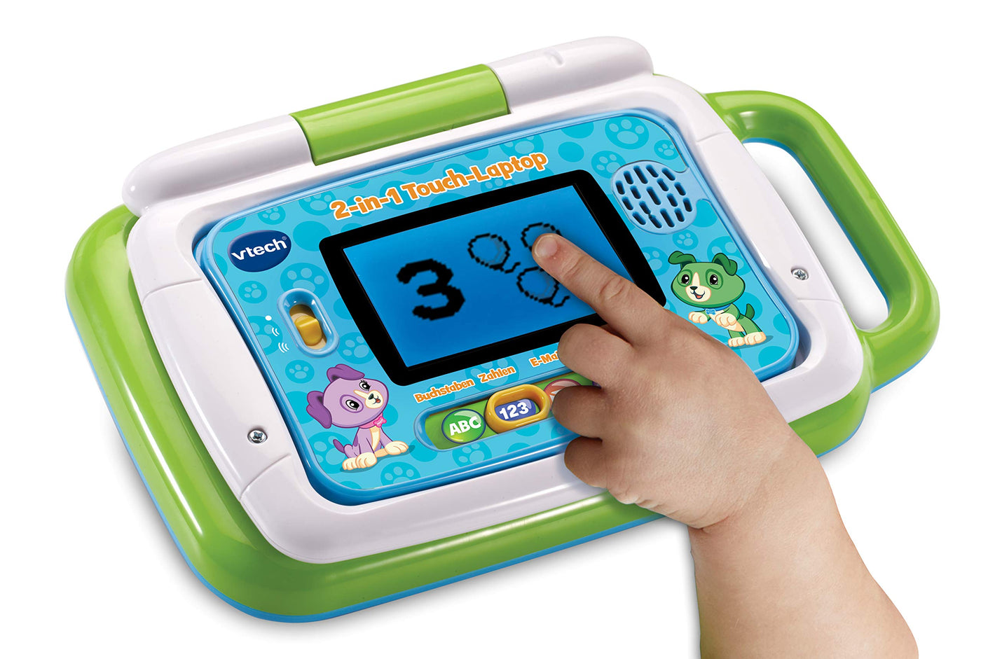VTech 2-in-1 Touch-Laptop – Lerncomputer und Touch-Tablet zum Lernen von Buchstaben und Zahlen – Für Kinder von 3-6 Jahren