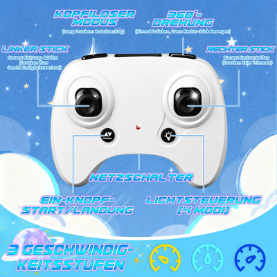 Charmofun Mini Drohne für Kinder, Drone kinder mit 360° Flips, Indoor Outdoor RC Drone mit 4 LED-Licht, 3 Akku, RC Flugzeug Quadrocopter Geschenke für Jungen ab 6 + Jahre und Anfänger