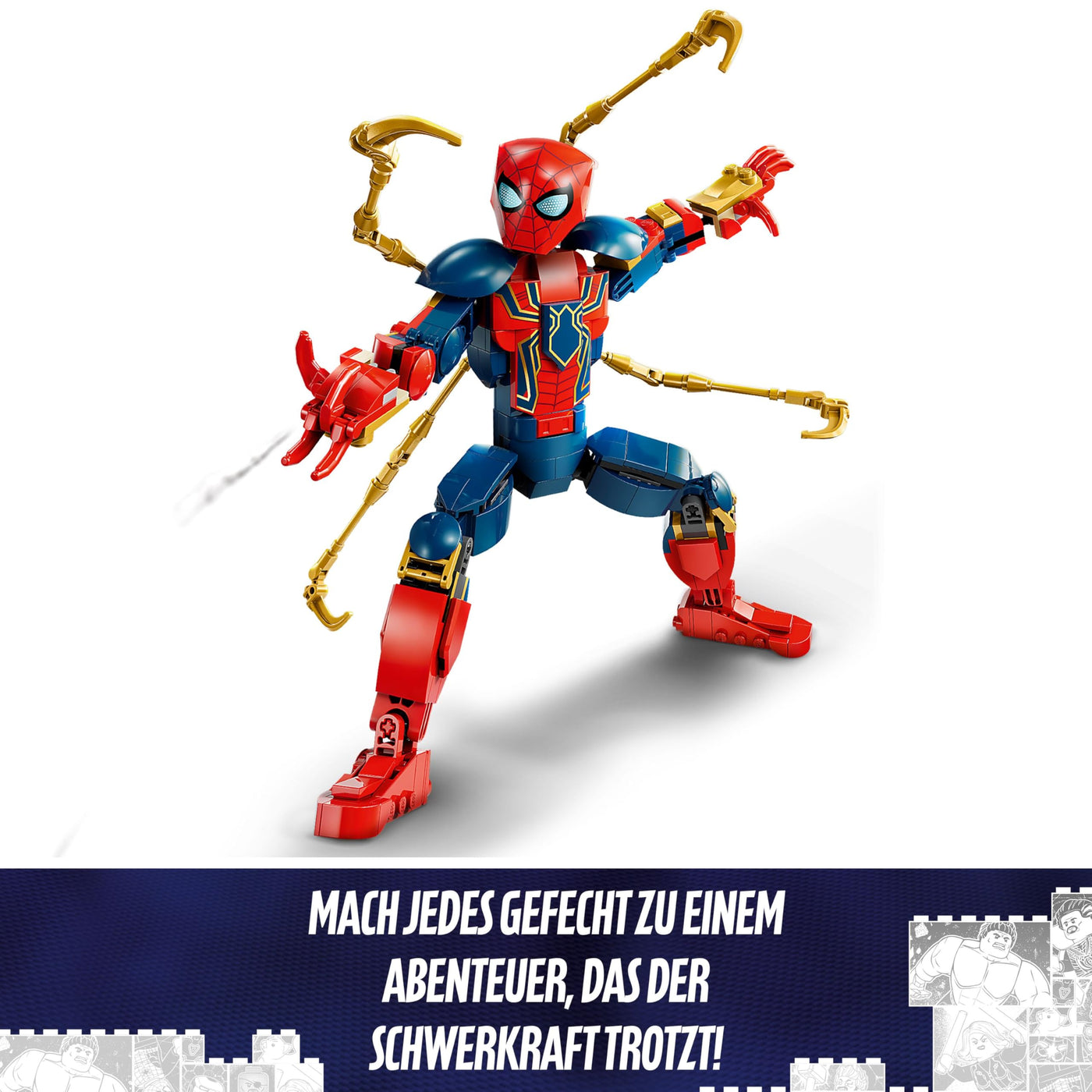 LEGO Marvel Iron Spider-Man Baufigur, Superhelden-Actionspielzeug für Kinder ab 8 Jahren, Jungen & Mädchen, Set mit Rüstung, baubares Modell, Avengers Geschenk-Idee für Fans der Marvel Filme 76298