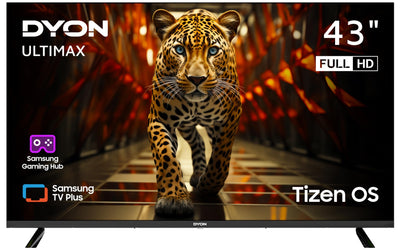 DYON ULTIMAX 43F-TI - 43 Zoll (108 cm) Fernseher (1080p, Full-HD Smart TV, Tizen OS, Triple Tuner (DVB-C/-S2/-T2), Samsung Smart & Gaming Hub, Prime Video, Netflix, Disney+) [2025]