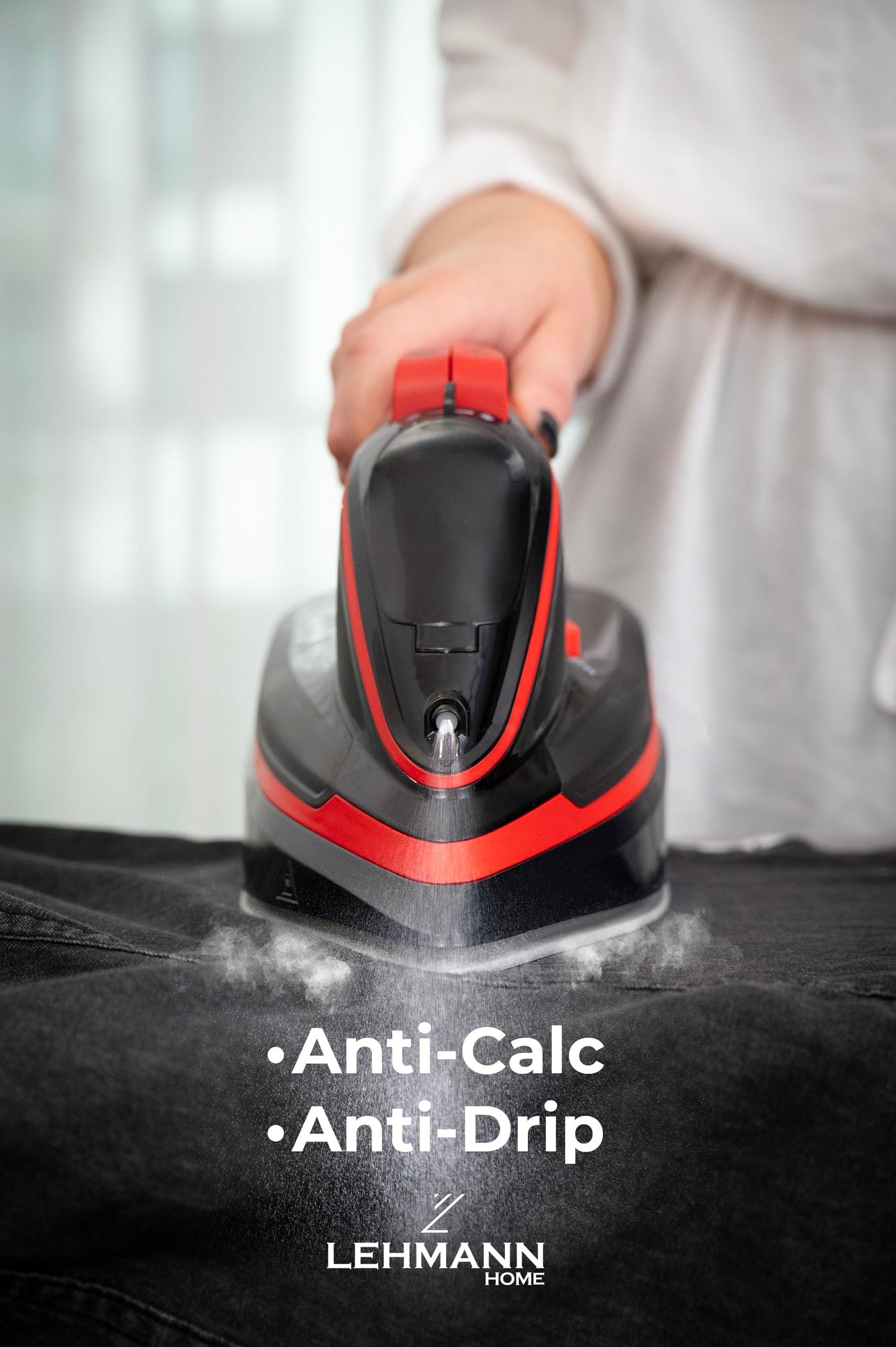 Lehmann LGOIR-2632 Dampfbügeleisen kabellos mit Basisstation | Temperatur und Dampfmenge einstellbar | Vertikal bügeln, Tropfstop, Antikalk, selbstreinigend | mit Wassertank
