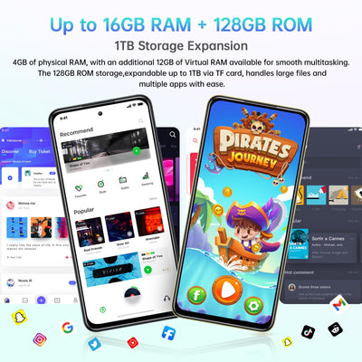 OUKITEL C65 Android 15 Smartphone Ohne Vertrag, 16GB+128GB/1TB Handy Ohne Vertrag, 6.7" HD+ 90Hz Handy Günstig, 50MP+8MP, 5150mAh Simlockfreie Handys, Dual SIM 3 Steckplatz/Fingerabdruck/3.5mm Jack