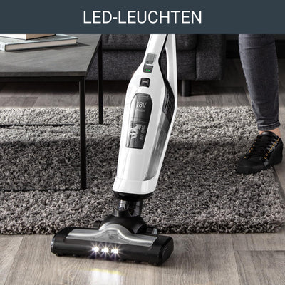 Rowenta RH6737 Dual Force 2-in-1 kabelloser Akku-Stabstaubsauger | integrierter Handstaubsauger | klappbarer Griff | sehr leicht – nur 2,5 kg | LED-Beleuchtung | Weiß