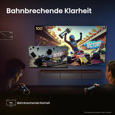Hisense 100U7KQ (100 Zoll) Fernseher 4K Mini LED ULED HDR Smart TV, Quantum Dot, 144Hz, HDMI 2.1, Game Mode Pro, Dolby Vision IQ & Atmos, Bluetooth, Alexa Built-in, Anthrazit