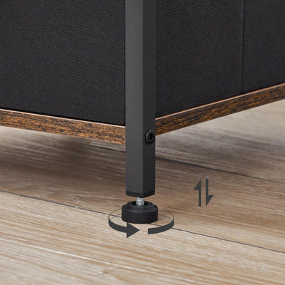 HOOBRO Badezimmerschrank, freistehendes Aufbewahrungsregal für Badezimmer, schmaler Aufbewahrungsschrank, multifunktionaler Hochschrank, 2 Stoffschubladen, Vintagebraun und Schwarz EBF87CW01