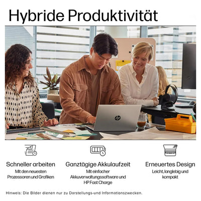 HP ProBook 445 G11 Laptop, AMD Ryzen 5 7535U, 32 GB DDR5 RAM, 2 TB PCIe SSD, 14" WUXGA Display, AMD Radeon 660M, QWERTZ Tastatur, Windows 11 Pro, Silver