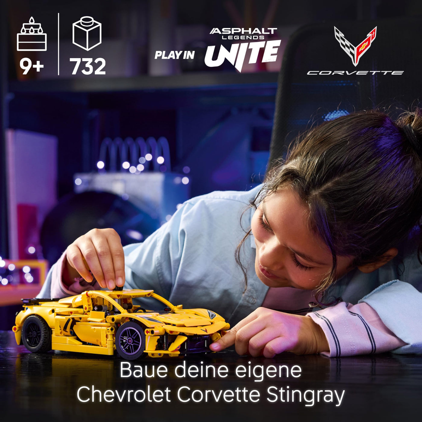 LEGO Technic Chevrolet Corvette Stingray - Bauspielzeug zum Sammeln - Spielzeug Sportwagen - Modell Auto - Geschenk für Jungen und Mädchen ab 9 Jahren, die Spielzeugautos lieben 42205