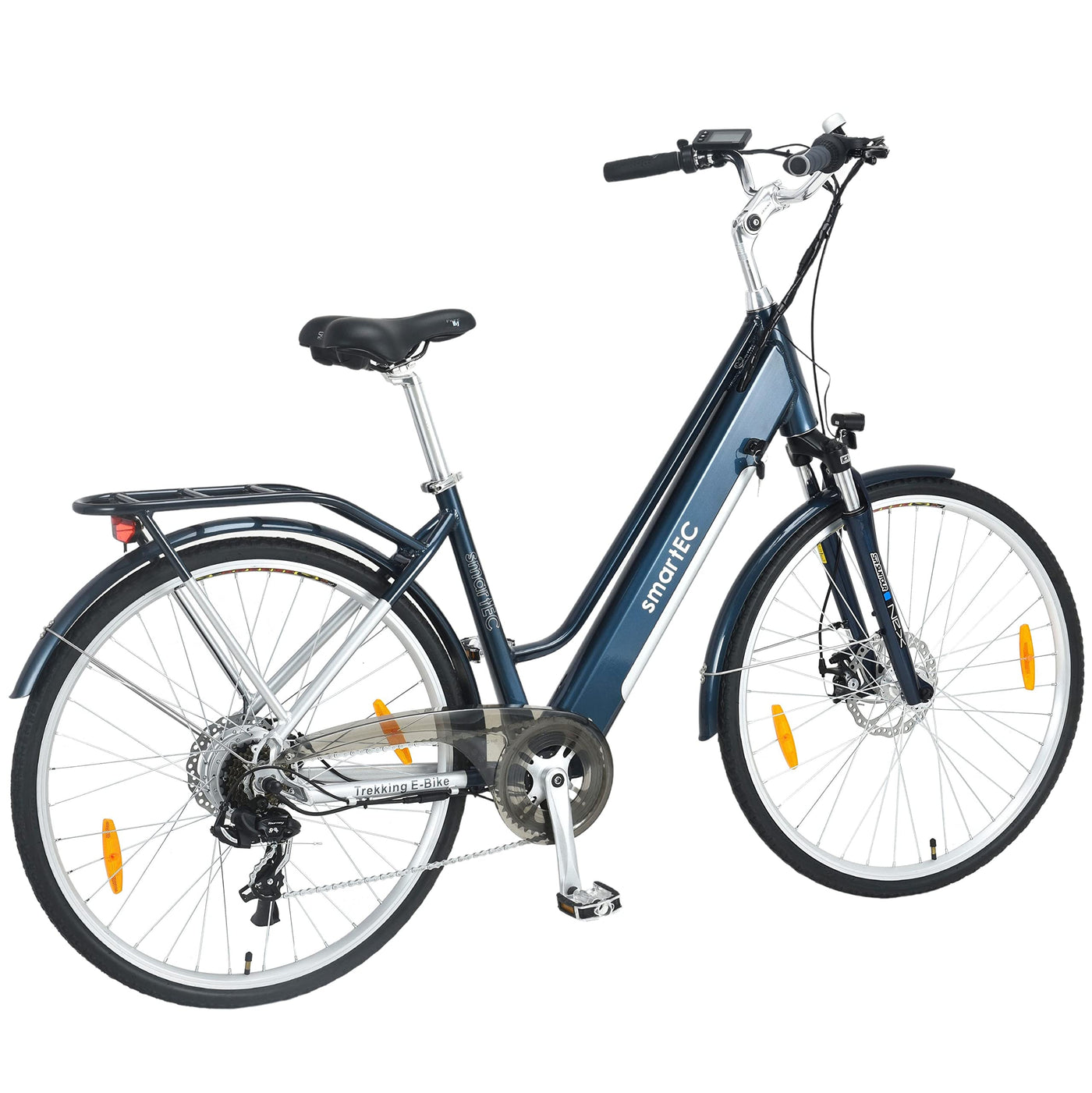 smartEC Trek-28D E-Bike Damen Trekking 250W Hinterradmotor Li-Ion-Akku 36V/13Ah Elektrofahrrad 28 Zoll Reichweite 90km bis 25 km/h Trekking City (Blau)