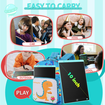 [2 STÜCKE]LCD Schreibtafel 10 Zoll, Genialba Buntes LCD Schreibtablett, LCD Writing Tablet, Elektronischer Tablette, Grafiktablett für Kinderspiele 2 3 4 5 6 7 Jahre Jungen Mädchen (Blau&Rosa)
