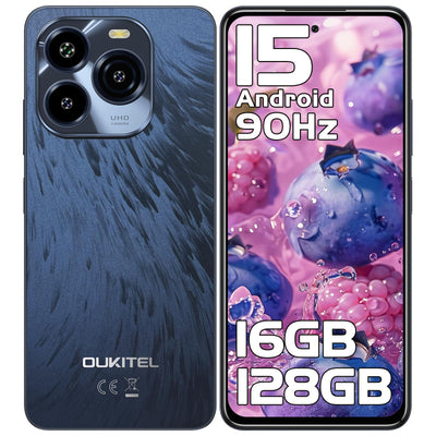 OUKITEL C65 Android 15 Smartphone Ohne Vertrag, 16GB+128GB/1TB Handy Ohne Vertrag, 6.7" HD+ 90Hz Handy Günstig, 50MP+8MP, 5150mAh Simlockfreie Handys, Dual SIM 3 Steckplatz/Fingerabdruck/3.5mm Jack