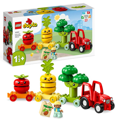 LEGO DUPLO My First Obst- und Gemüse-Traktor, Geschenk Spielzeug zum Basteln, Sortieren und Stapeln für Babys und Kleinkinder im Alter ab 1,5 Jahren, Lernspielzeug 10982