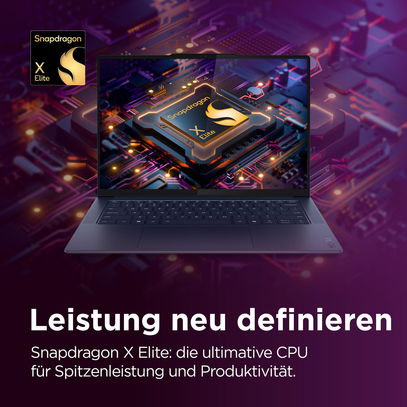 Lenovo Yoga Slim 7X Laptop | Copilot+ PC | 14,5" 3K OLED 90Hz Display | Qualcomm Snapdragon X1 Elite | 32GB RAM | 1TB SSD | Integrierte Grafik | Win11 Home | QWERTZ | 1,28kg | blau