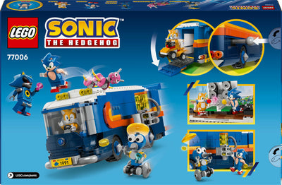 LEGO Sonic The Hedgehog Team Sonics Kommando-Truck - Interaktives Spielzeug mit ATV-Auto und 5 Minifiguren mit Tails - Kreatives Geschenk für Jungen, Mädchen und Gamer Fans ab 8 Jahren - 77006
