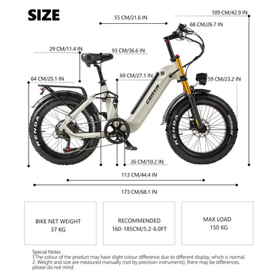 VOZCVOX E Bike Herren Elektrofahrrad E-Mountainbike 20 Zoll Fatbike 48V 20Ah Akku E-Bike mit Vollfederung 7-Gang 25km/h Ebike,Reichweite bis zu 70km A20 PRO