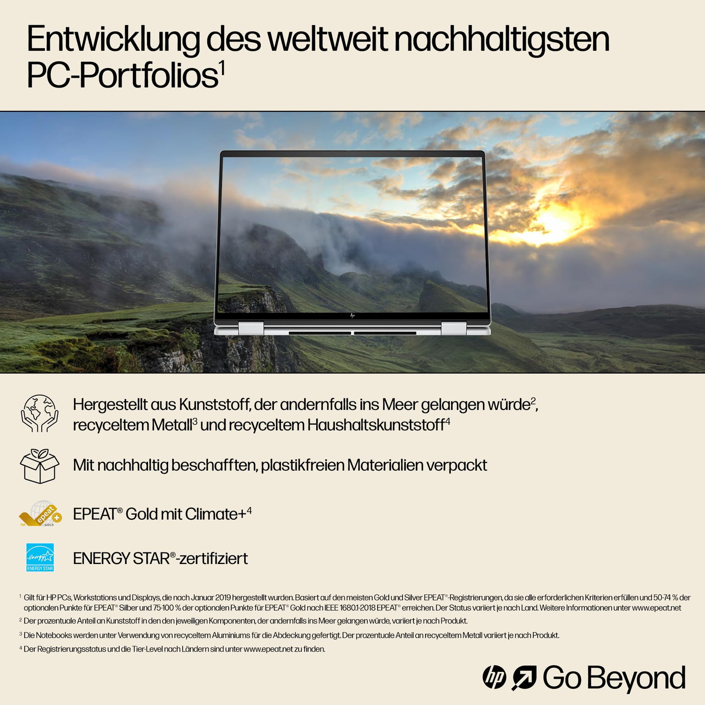 HP Envy x360 2-in1 Convertible Laptop PC | AMD Ryzen 5 8640HS | KI optimiert | 16” WUXGA Touchscreen | 16GB RAM | 512GB SSD | AMD Radeon-Grafikeinheit | Windows 11 Home | QWERTZ Copilot Key | Silber