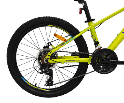 Keskin HT MTB1 24" Kinder Mountainbike – 21-Gang, 2.35" Luftreifen, Scheibenbremsen, Aluminiumrahmen, Neongrün