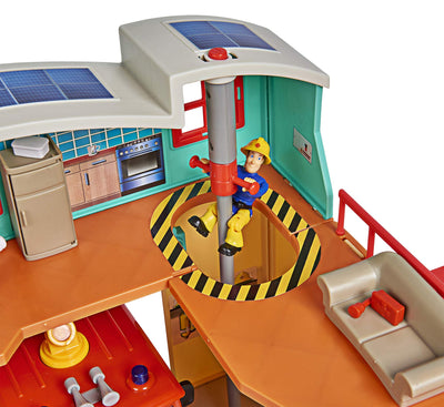 Simba 109252577 - Feuerwehrmann Sam Mega Feuerwehrstation XXL große Feuerwehrwache inklusive Sam Spielfigur, mit Licht, Sound und Funkgerät, für Kinder ab 3 Jahren[Exklusiv bei Amazon]