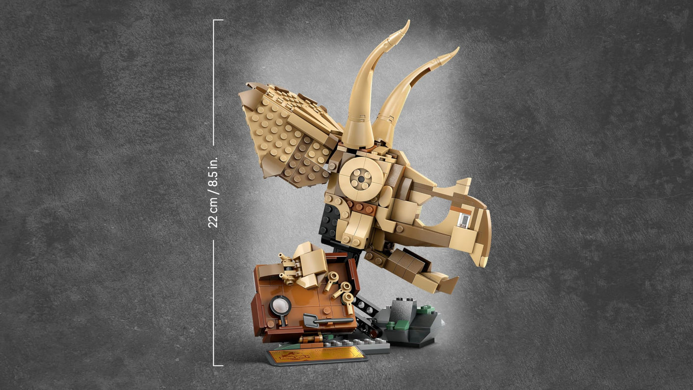 LEGO Jurassic World Dinosaurier-Fossilien: Triceratops-Schädel Modell, Dinosaurier Spielzeug für Jungen und Mädchen ab 9 Jahren, Geschenk für Kinder und Jurassic World Fans 76969