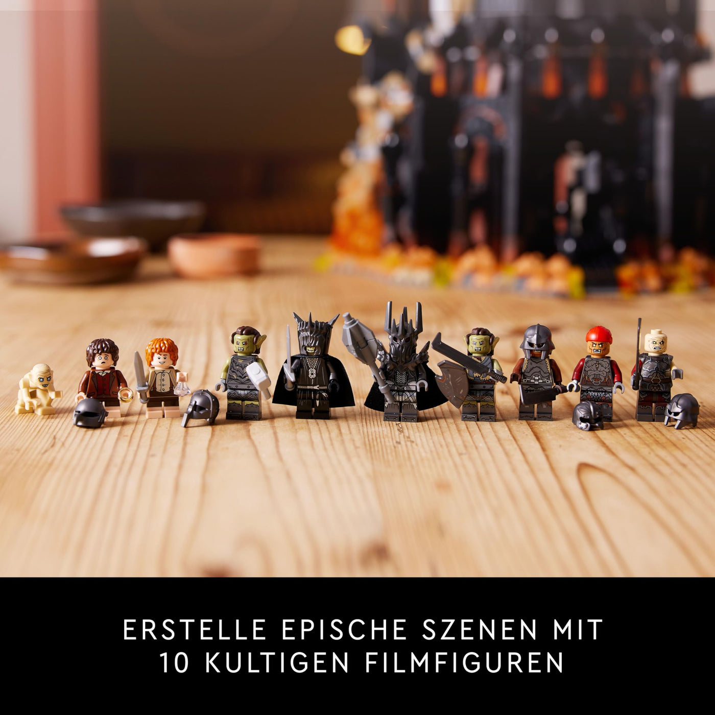 LEGO Icons Der Herr der Ringe: Barad-dûr, Bauset für Erwachsene mit den Minifiguren Sauron, Gothmog, Ork, Frodo, Sam und Gollum, Erinnerungsstück zum Film, Sammlerstück für Fans 10333